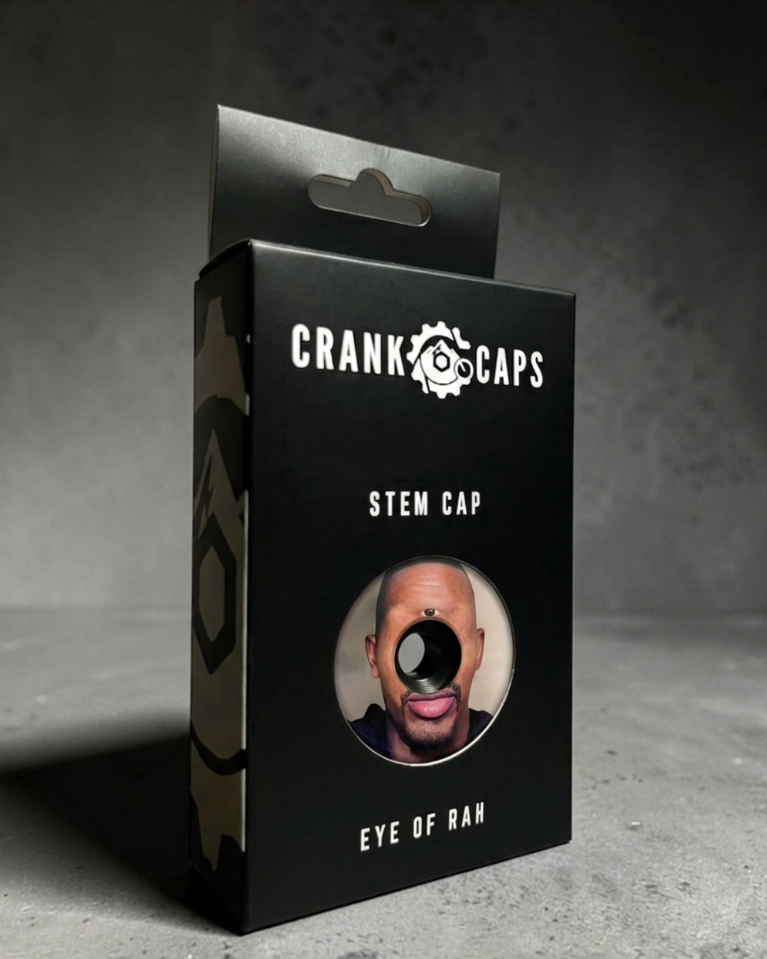 Crank Caps Eye of Rah stem cap retail packaging box