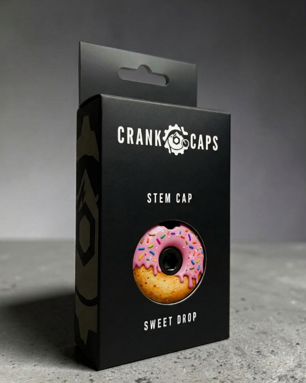 Crank Caps Sweet Drop stem cap retail packaging box