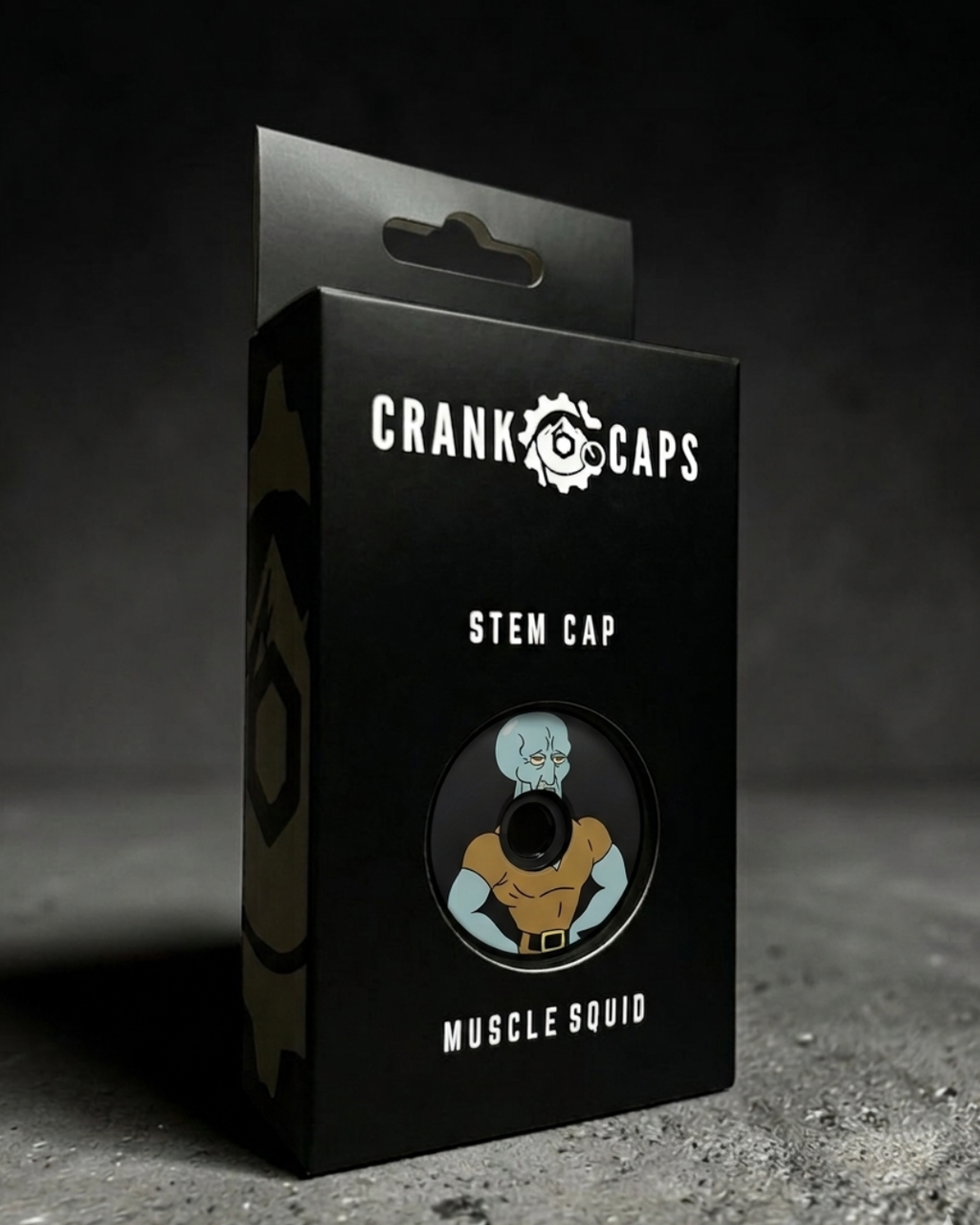 Crank Caps Muscle Squid stem cap retail packaging box