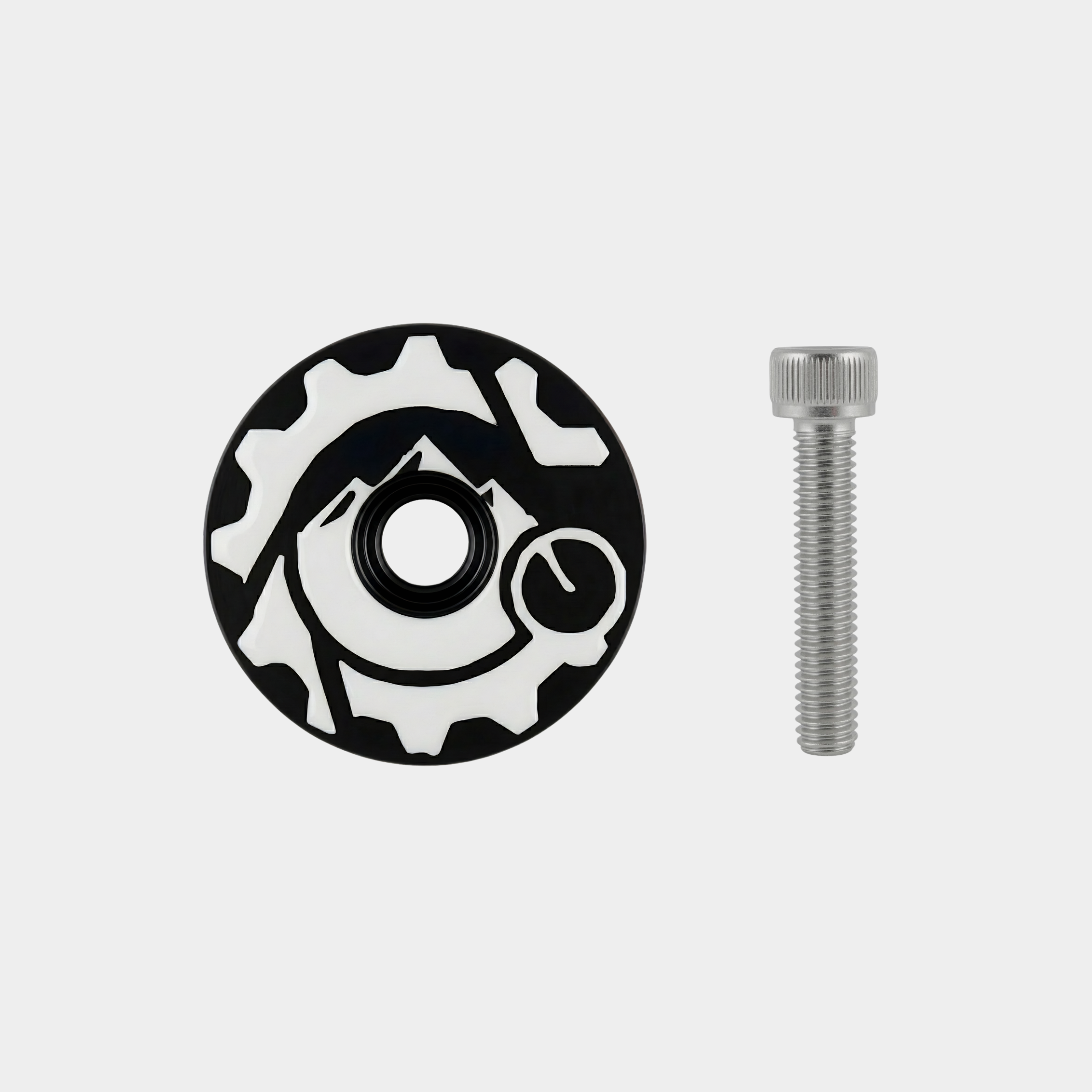 Crank Caps Mt Sprock stem cap with stainless steel black M6 bolt included