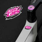 Crank Caps Electric Stickers on a bike 