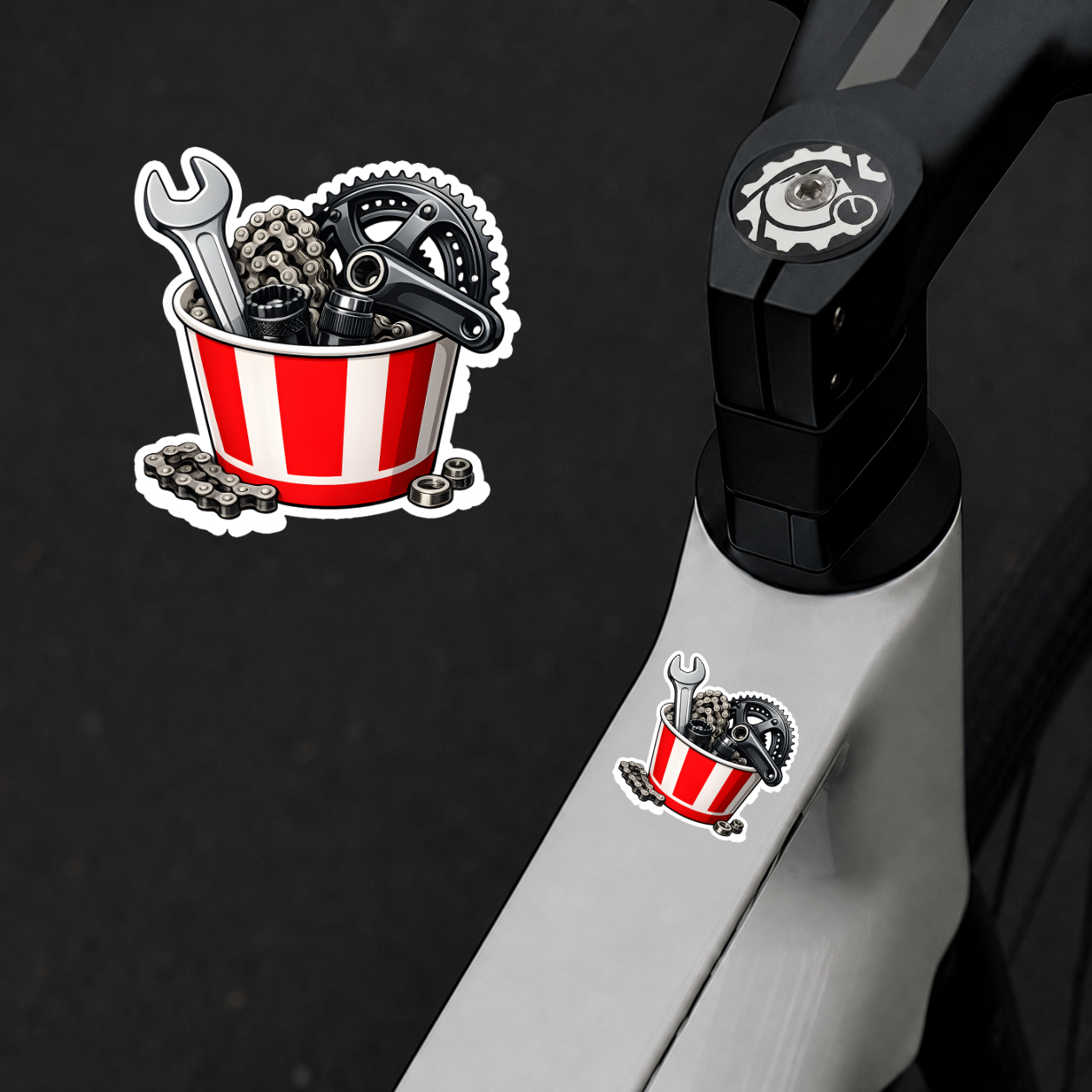 Grease Monkey MTB Sticker on a bike