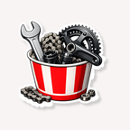 Grease Monkey MTB Sticker – CrankCaps MTB Stickers Australia on a white background
