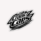 Shred MTB Sticker by Crank Caps on a white background